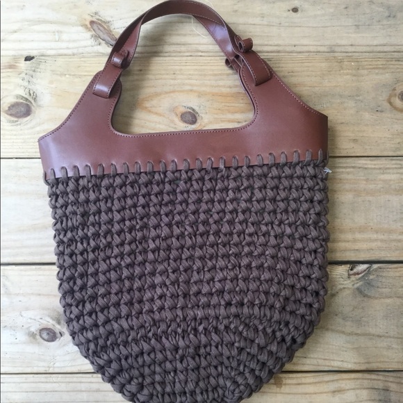 New Free People Brown Magnolia Macrame Tote Bag - Picture 6 of 8